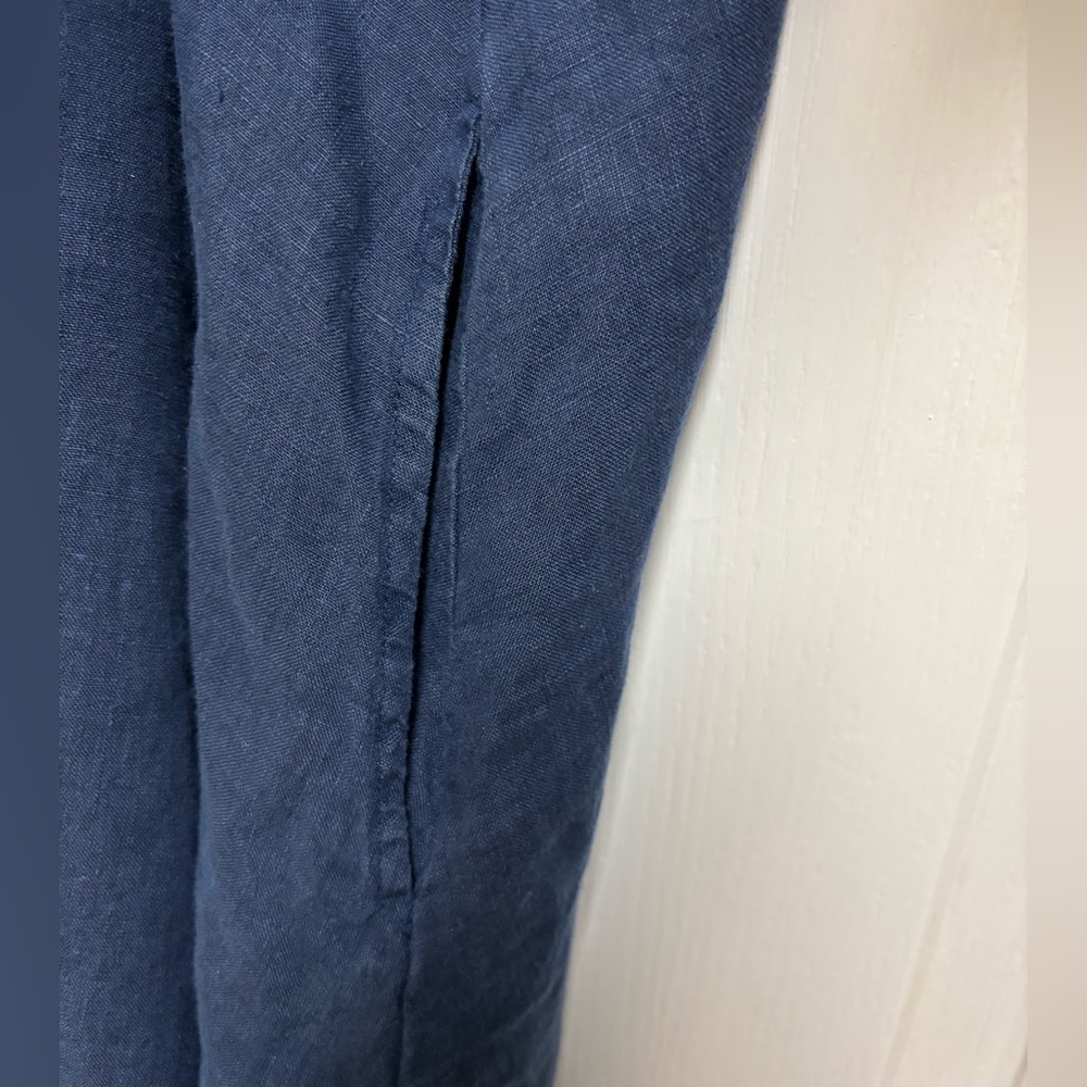 Bryn Walker Dress Linen Large Blue Long Shirt Tunic Pockets Made in USA Lagen - Picture 6 of 16